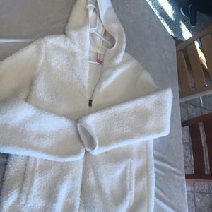 2 fleece zip hoodies, 1 joggers, fleece slippers